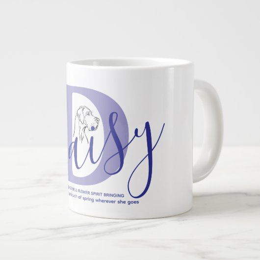 Daisy Name Bedeutung Monogramm Jumbo-Tasse (Vorderseite Rechts)