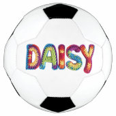 Daisy Name in lebendigem Häkelmuster Fußball (Vorderseite)