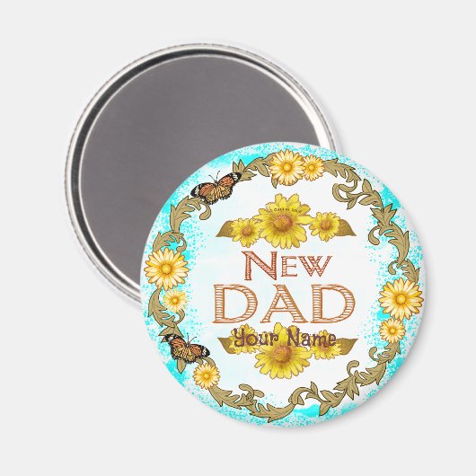 Daisy New Dad Magnet (Vorderseite/Rückseite)