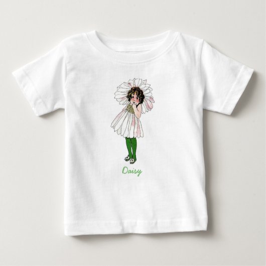 Daisy Niedlich Little Girl Blume Child Floral Vint Baby T-shirt (Vorderseite)