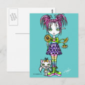 "Daisy" Niedliche Blume Kinderkarte und Kinderpost Postkarte (Vorne/Hinten)