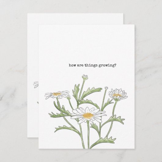 Daisy Note Card Mitteilungskarte (Vorne/Hinten)