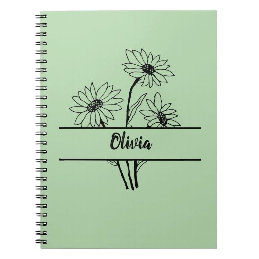 Daisy notebook personalized gift for girls notizblock (Vorderseite)