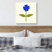 Daisy Ocean Blue Canvas Print Leinwanddruck (Insitu (Schlafzimmer))