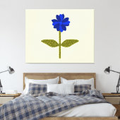 Daisy Ocean Blue Canvas Print Leinwanddruck (Insitu (Schlafzimmer))