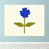 Daisy Ocean Blue Canvas Print Leinwanddruck (Insitu (Holzboden))