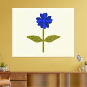 Daisy Ocean Blue Canvas Print Leinwanddruck (Insitu (Wohnzimmer))