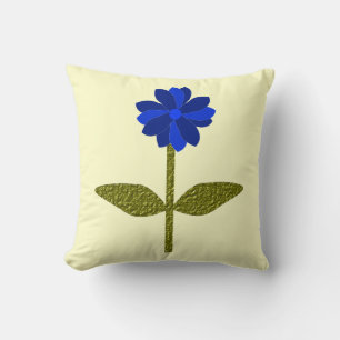 Daisy Ocean Blue Pillow Kissen