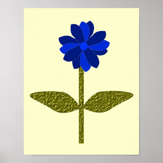 Daisy Ocean Blue Print Poster (Vorne)
