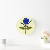 Daisy Ocean Blue Wall Clock Runde Wanduhr (Zuhause)