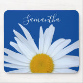 Daisy Ocean Blue White Script Mousepad (Vorne)