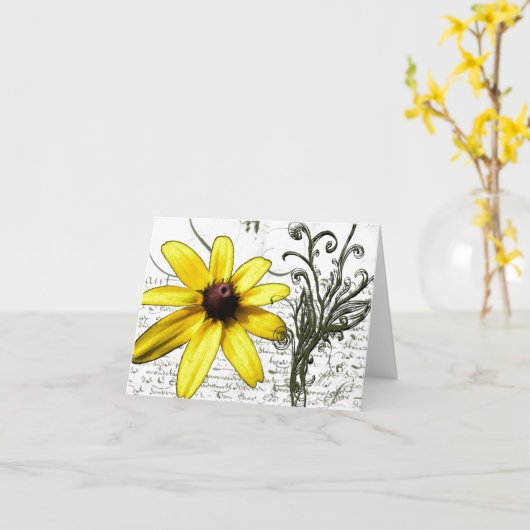Daisy on a Hot Summer Day - Note Card Karte (Gelbe Blume)