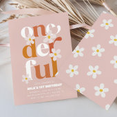 Daisy Onederful Modern Boho 1. Geburtstag Einladung