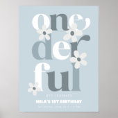 Daisy Onederful Modern Boho 1. Geburtstag Poster (Vorne)