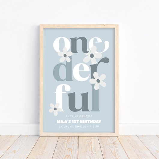 Daisy Onederful Modern Boho 1. Geburtstag Poster
