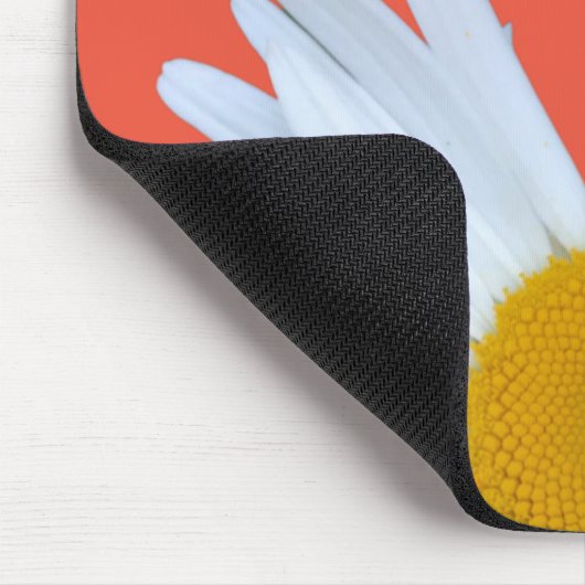 Daisy Orange Elegant White Script Mousepad (Ecke)