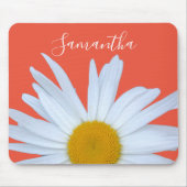 Daisy Orange Elegant White Script Mousepad (Vorne)