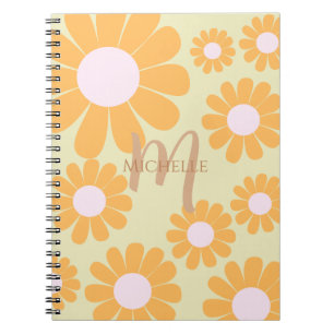 Daisy Orange Monogram Notizblock