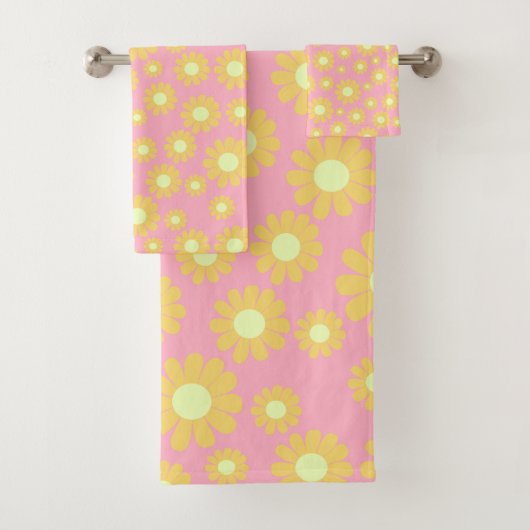 Daisy Orange Peach Badhandtuch Set (Insitu)