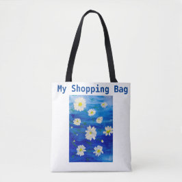 Daisy Painting Designed Reusable Shopping Bag Tasche