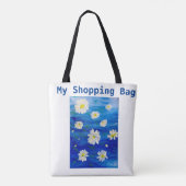 Daisy Painting Designed Reusable Shopping Bag Tasche (Rückseite)