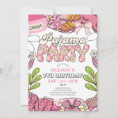 Daisy Pajama Party Birthday Invitation Einladung (Vorderseite)