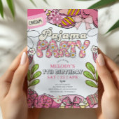Daisy Pajama Party Birthday Invitation Einladung