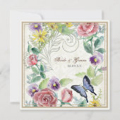 Daisy, Pansy, Rose in Butterfly, Einladung zur Hoc (Rückseite)