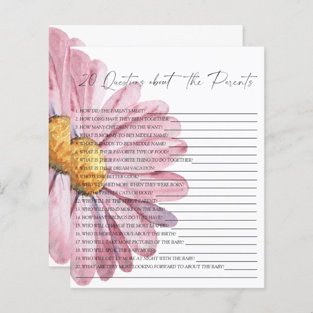 Daisy-Party | 20 Fragen zu den Eltern (Vorne/Hinten)