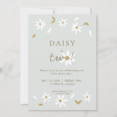 Daisy Party 2. Geburtstag Einladung - Sage (Vorderseite)