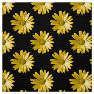 Daisy Pattern - Amber auf schwarzem Stoff