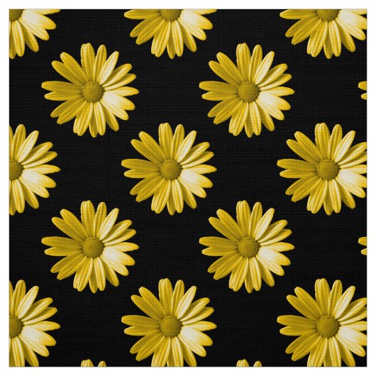 Daisy Pattern - Amber auf schwarzem Stoff (Muster)