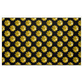 Daisy Pattern - Amber auf schwarzem Stoff (Fat Quarter (45,7 x 55,9 cm))