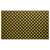 Daisy Pattern - Amber auf schwarzem Stoff (Yard (91,4 cm))