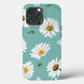 Daisy Pattern, Aquamariner Hintergrund, Case-Mate iPhone Hülle (Rückseite)