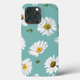 Daisy Pattern, Aquamariner Hintergrund, Case-Mate iPhone Hülle