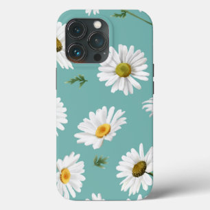 Daisy Pattern, Aquamariner Hintergrund, Case-Mate iPhone Hülle