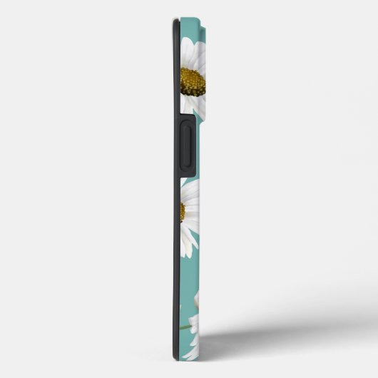 Daisy Pattern, Aquamariner Hintergrund, Case-Mate iPhone Hülle (Rückseite / Rechts)