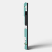 Daisy Pattern, Aquamariner Hintergrund, Case-Mate iPhone Hülle (Rückseite / Links)