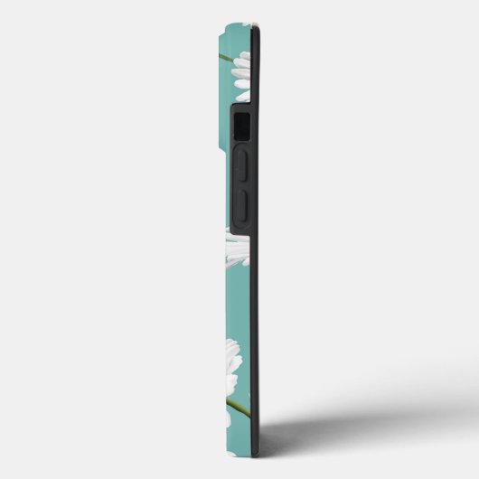 Daisy Pattern, Aquamariner Hintergrund, Case-Mate iPhone Hülle (Rückseite / Links)