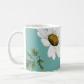 Daisy Pattern, Aquamariner Hintergrund Kaffeetasse (Links)