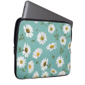 Daisy Pattern, Aquamariner Hintergrund Laptopschutzhülle (Vorne Rechts)