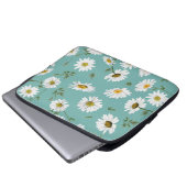 Daisy Pattern, Aquamariner Hintergrund Laptopschutzhülle (Vorne Knopf)