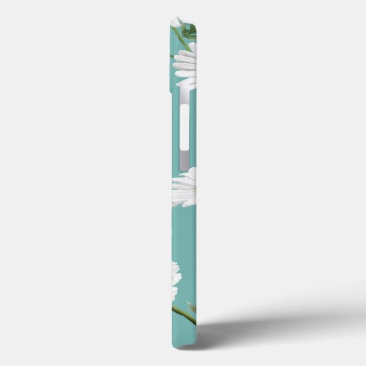 Daisy Pattern, Aquamariner Hintergrund, Personalis Case-Mate iPhone Hülle (Rückseite / Links)