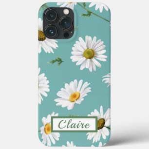 Daisy Pattern, Aquamariner Hintergrund, Personalis Case-Mate iPhone Hülle