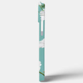 Daisy Pattern, Aquamariner Hintergrund, Personalis Case-Mate iPhone Hülle (Rückseite / Links)