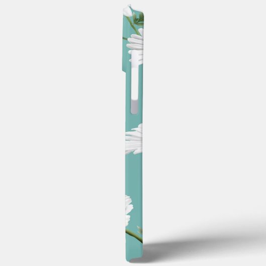 Daisy Pattern, Aquamariner Hintergrund, Personalis Case-Mate iPhone Hülle (Rückseite / Links)