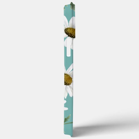 Daisy Pattern, Aquamariner Hintergrund, Personalis Case-Mate iPhone Hülle (Rückseite / Rechts)