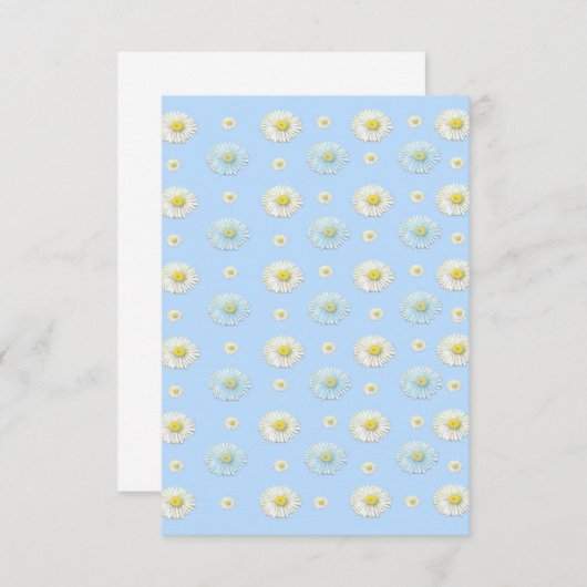 Daisy Pattern auf hellblauem Hintergrund Dankeskarte (Vorne/Hinten)