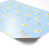 Daisy Pattern auf hellblauem Hintergrund Fotodruck (Ecke)